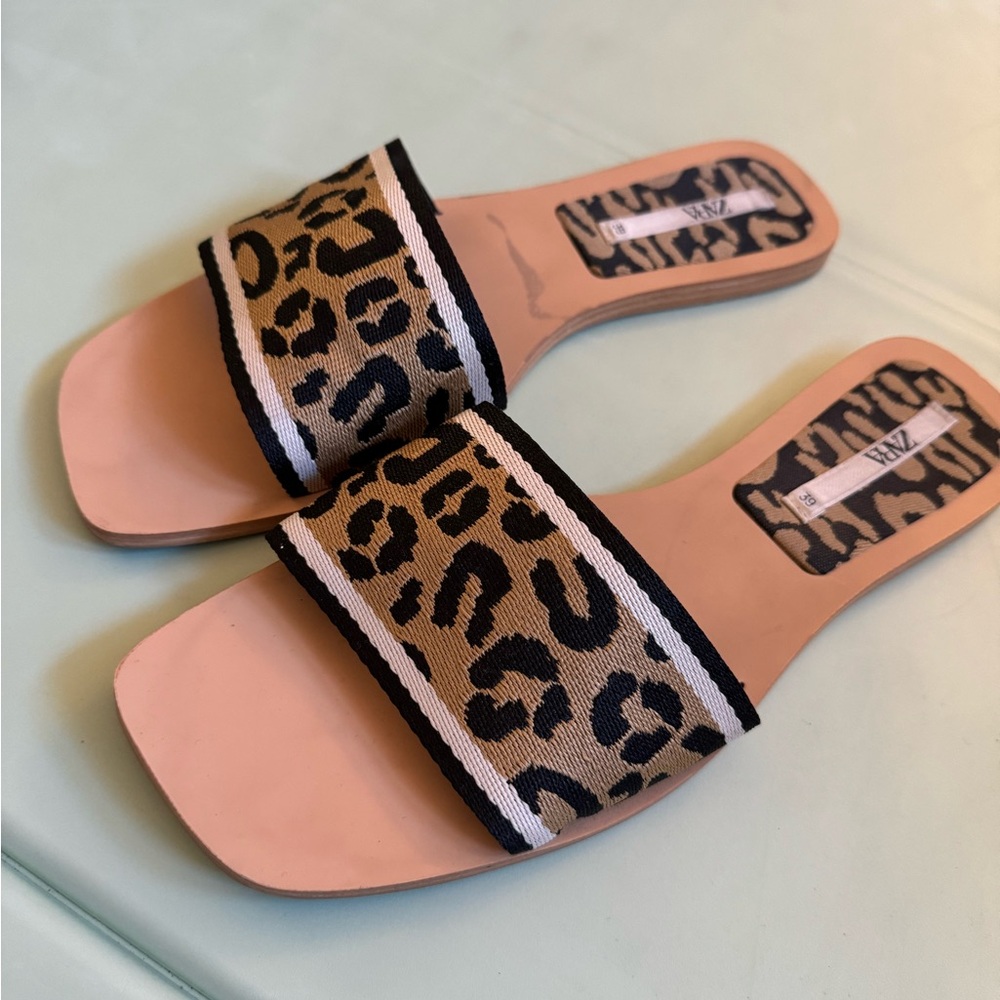 Zara Leopard Print Women's Sandals